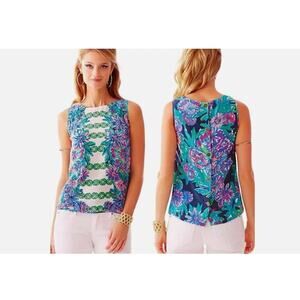Lilly Pulitzer Silk Iona Shell Resort Tank 92268 size XS